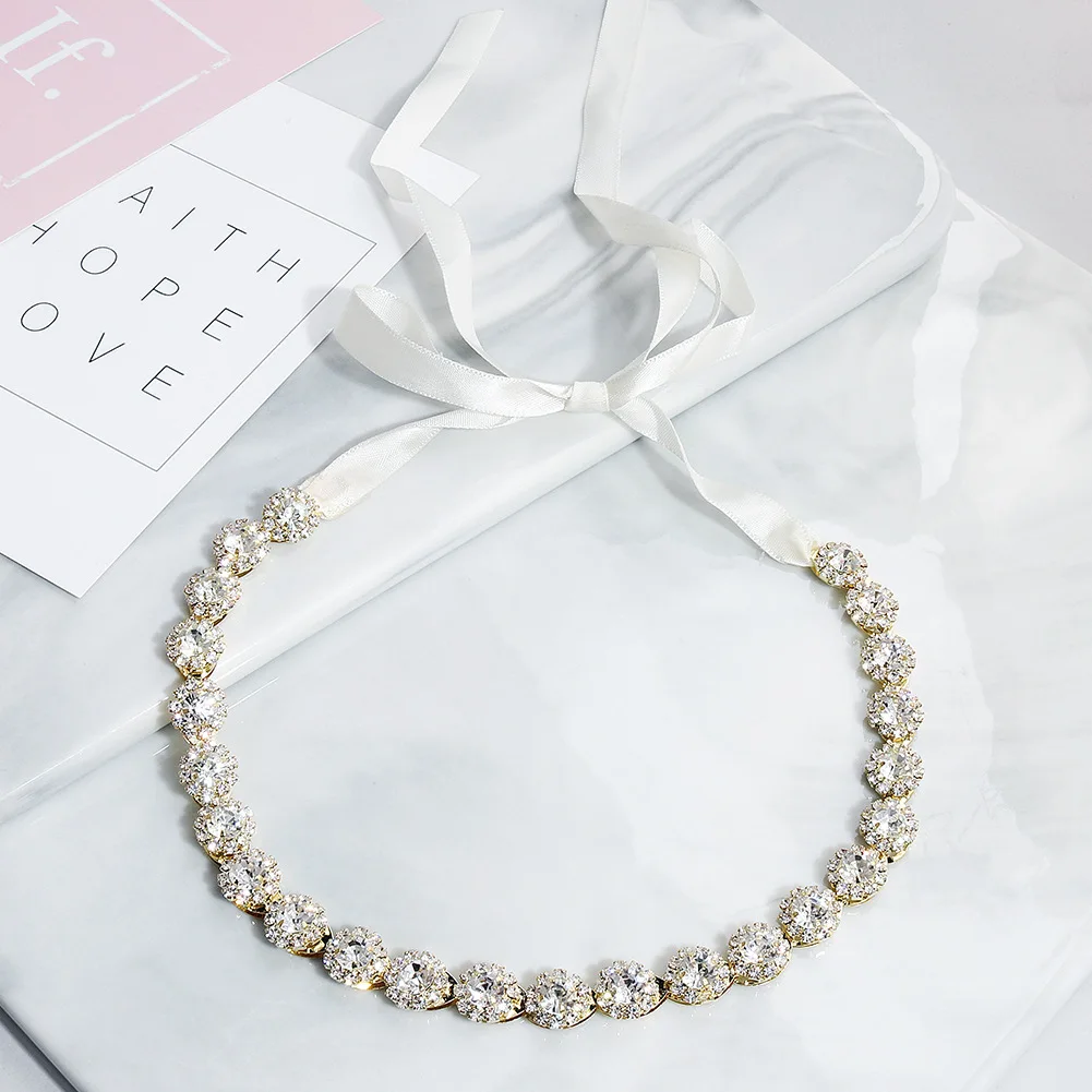 Bridal hair band daily ornaments ins flower rhinestone headband dress wedding headdress