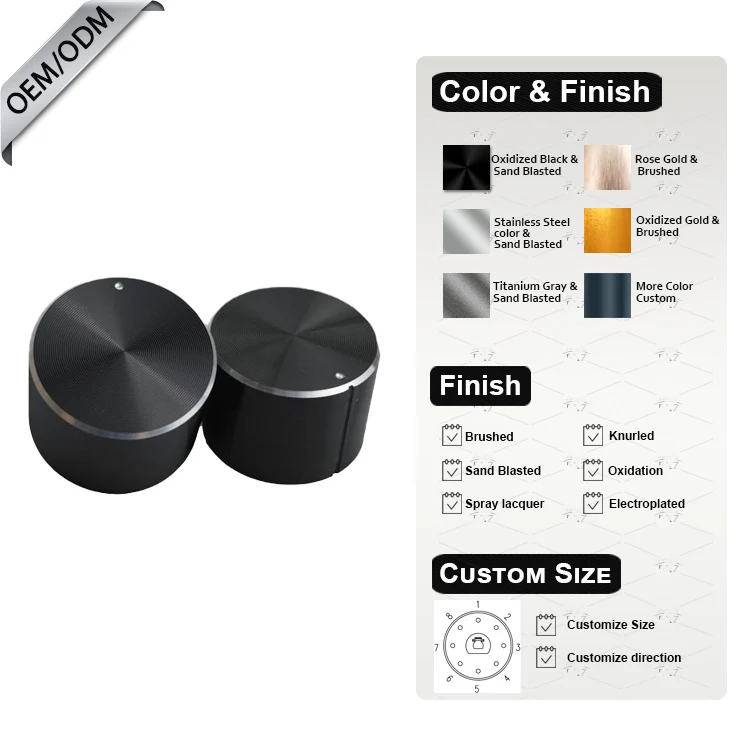 Metal aluminium alloy cooker knob BBQ burner microwave oven rotary knob gas stove electric oven door knobs