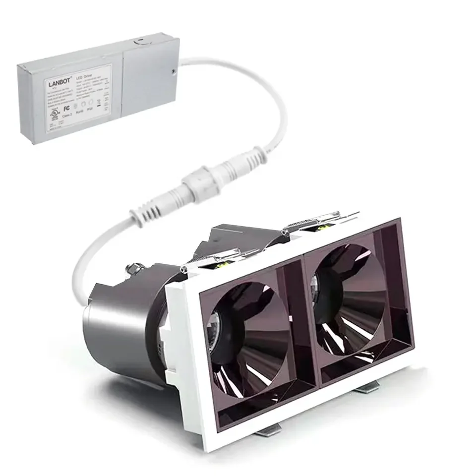 Rotatable Shop Ceiling Anti-glare Spot Light Hotel Spotlight Gimbal 10W-50W COB Adjustable Recessed LED Downlight