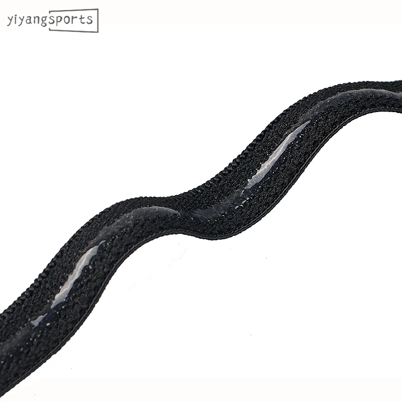 Wholesale silicon tape 1cm colorful black white silicone grip elastic tape swimwear underwear rubber elastic band