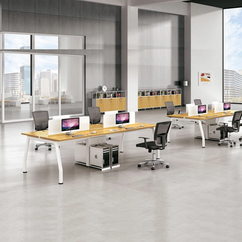 Индивидуальный дизайн офисная Рабочая станция на 2 человек офисные перегородки деревянная двухместная рабочая
