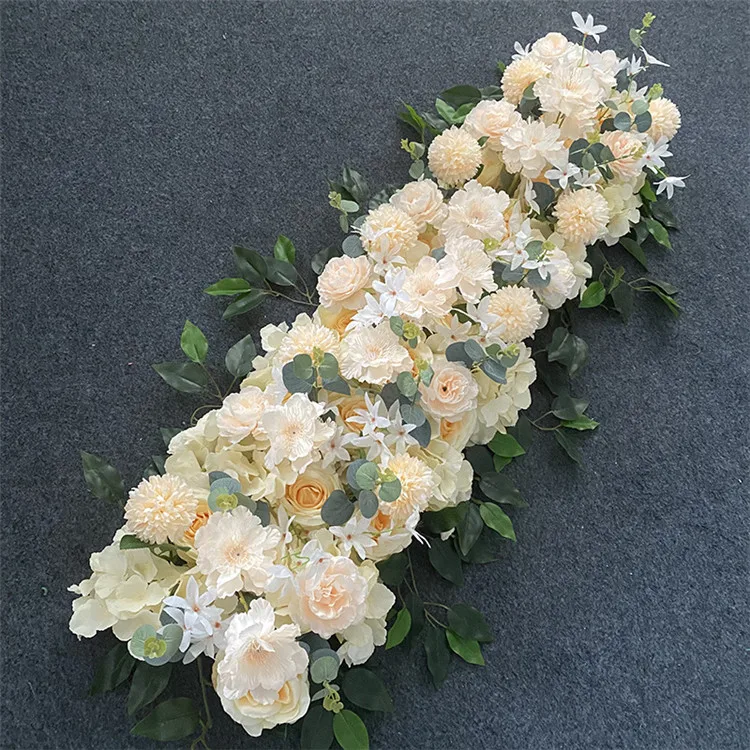 Silk Peonies Rose Floral Arrangement Wedding Arch Frame Artificial Flowers Rows Stage Arrangement Props Party Backdrop Decor