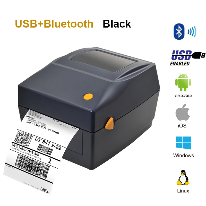  Принтер для печати этикеток термальный принтер штрих-кодов USB/голубой зуб/Wi-Fi портативный наклеек на