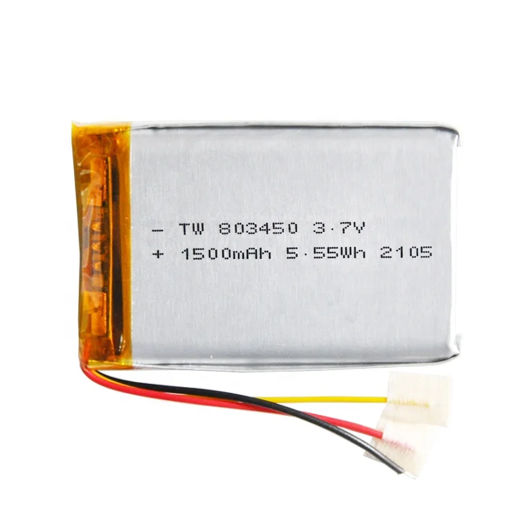 High capacity with KC 803450 1500mah Li-polymer Rechargeable Lithium Li Ion Polymer Batteries 3.7v Lipo Battery