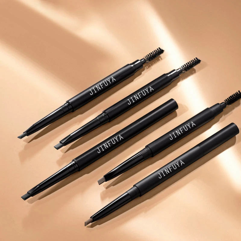 Durable Waterproof Flat Eyebrow Pencil with Brush High Pigment Long Lasting Slim Wholesale 3 Colors Powder Waterproof Makeup Set
