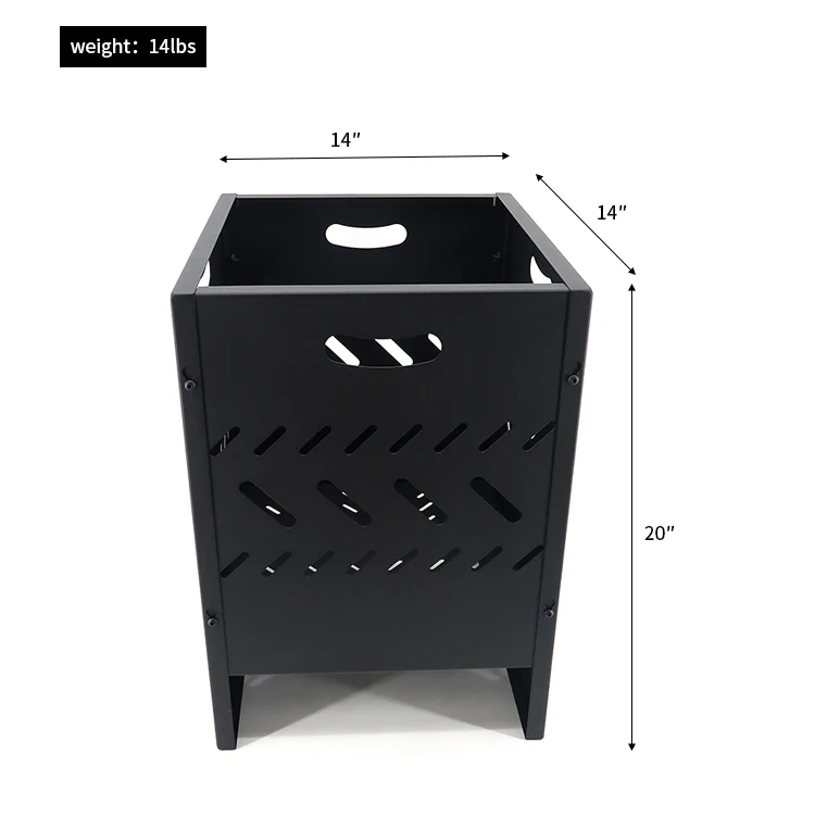  Подгонянный напольный сад Костровая чаша портативный кемпинговый Отопление дровяной печи квадратный HR-HK-003
