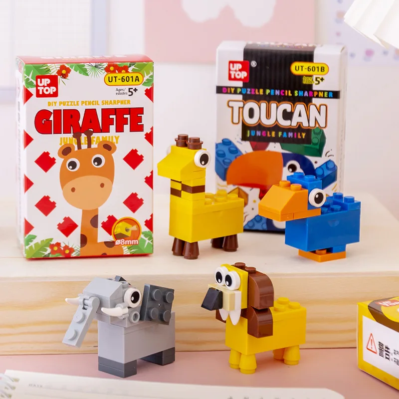 kindergarten puzzle DIY Pencil sharpener building blocks toy elementary school student small prize learning stationery wholesale