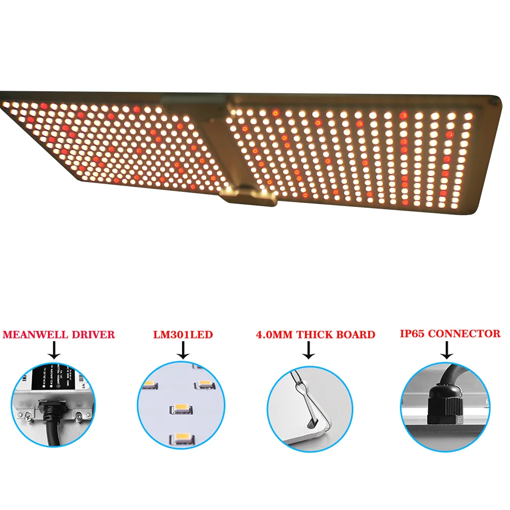 
220W Full Spectrum LED Grow lights 2.7umol/J quantum plank QB 3000K LED Grow Light Hydroponic with 281B Chips 