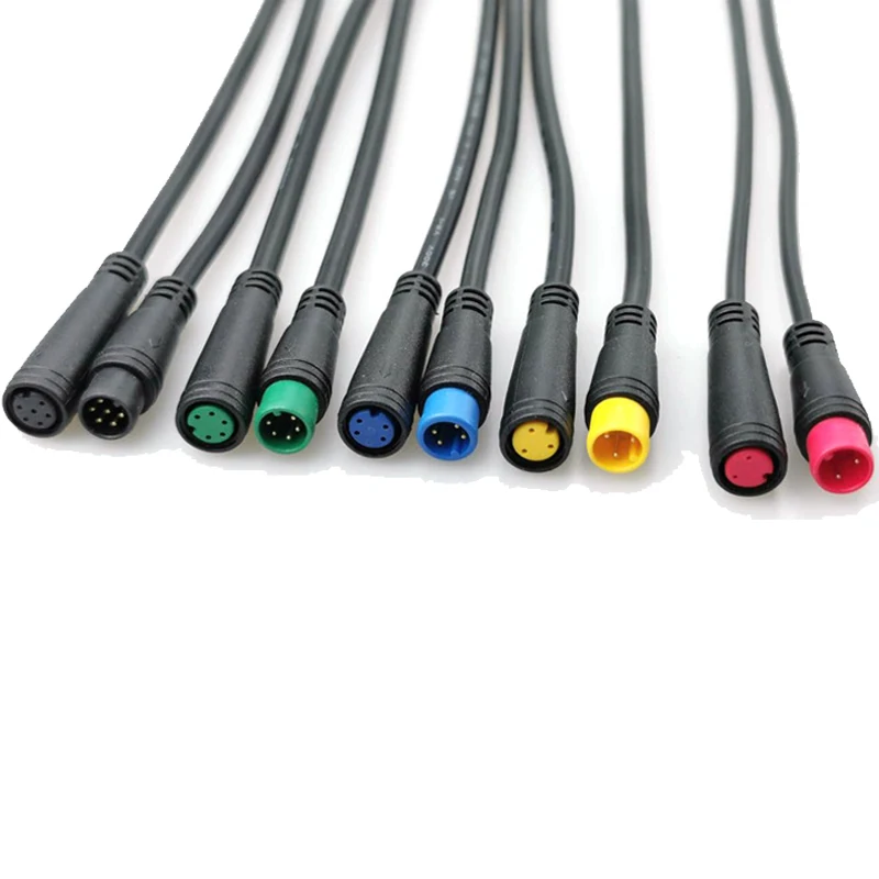 Ebike Parts Accessories E-Bike Male or Female Wire Harness 2 3 4 5 6 Pin M6 M8 IP65 Waterproof Connector