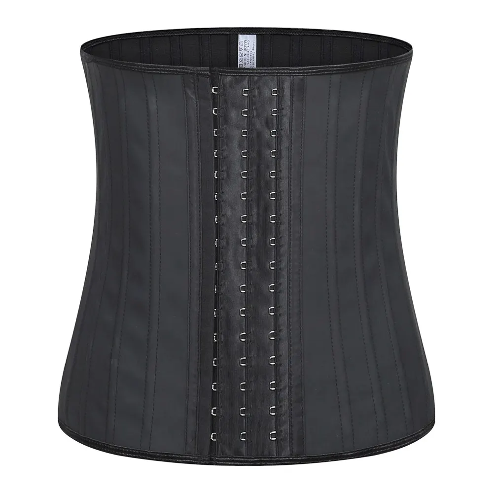 High Quality Hot Selling Black Nude Rubber Waist Trainer Latex Waist Cincher 25 Steel Bone Corset Plus Size XS-6XL