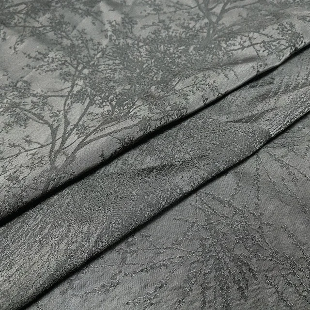 2024 Hot Sale Silky Acetate Imitation Jacquard Polyester Material Formal Black Fabric for Muslim Women Summer Clothes