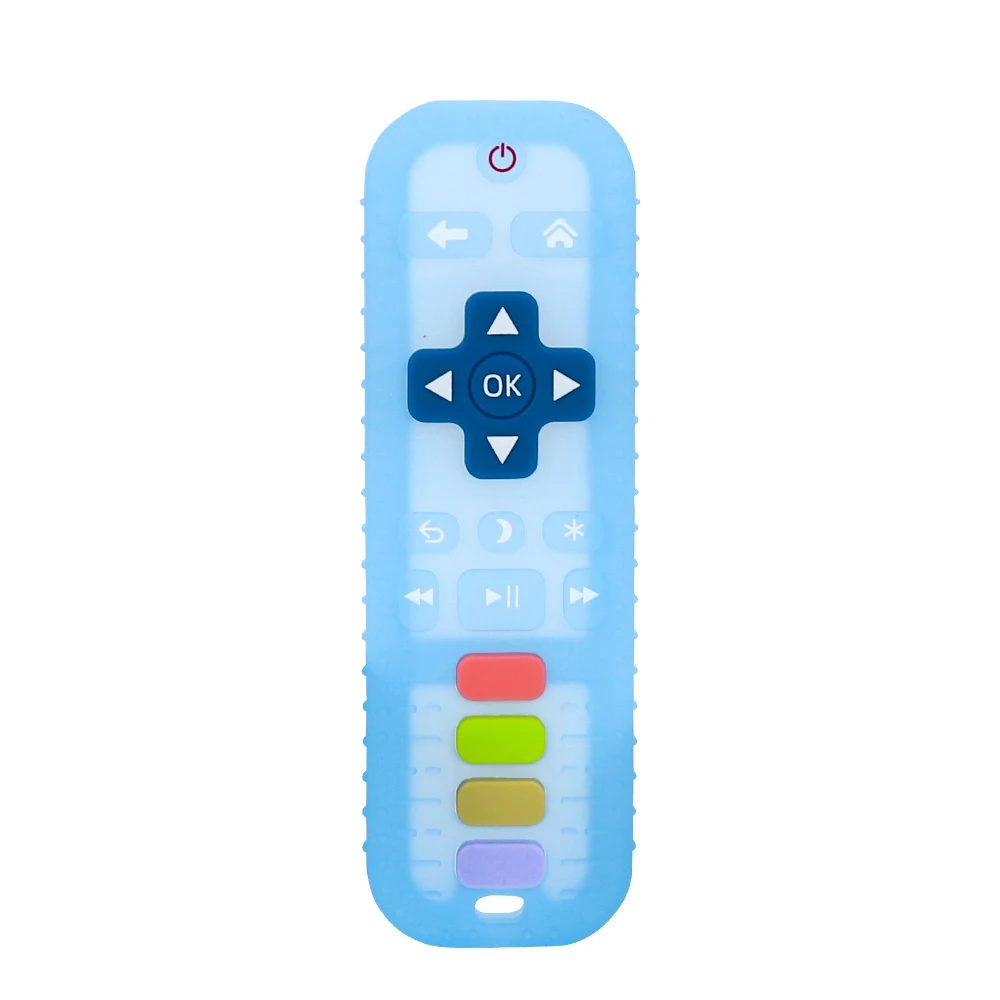 Easy Grip Soothe Babies Sore Gums Remote Teething Toys BPA Free Silicone Jelly Colors TV Remote Control Baby Teethers