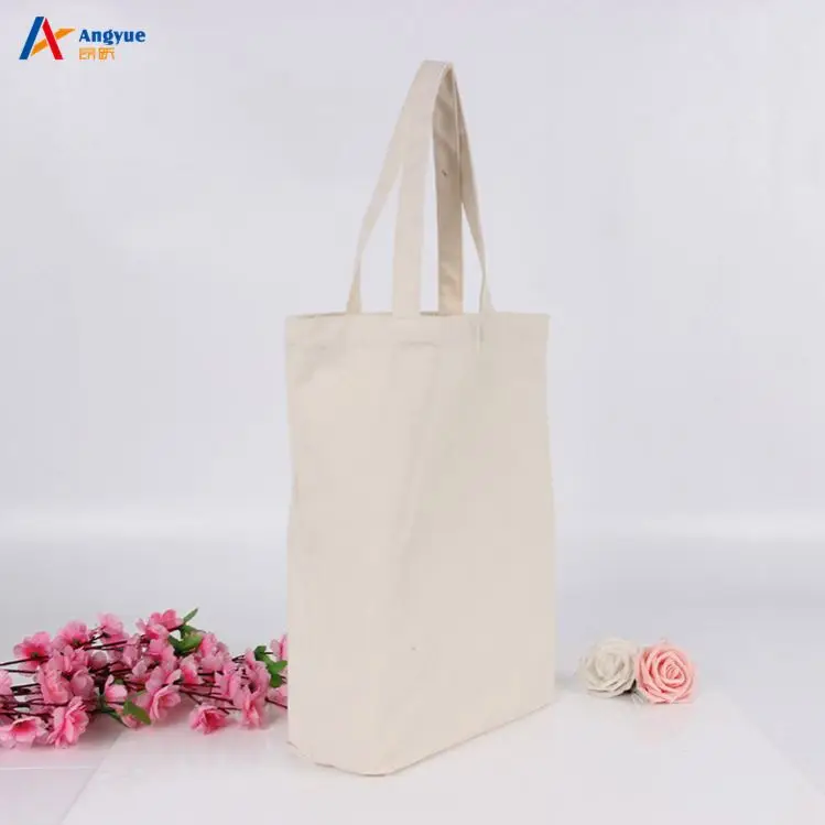 Promotional gift reusable white cotton tote bag with company logo