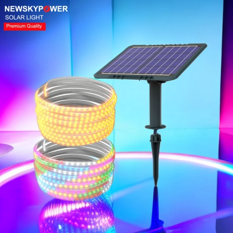 Flexible Tube Led Solar Light Strips DC Powered RGB Warm White IP65 With Solar Panel 5m 10m 20m For Steps Billboard Decor