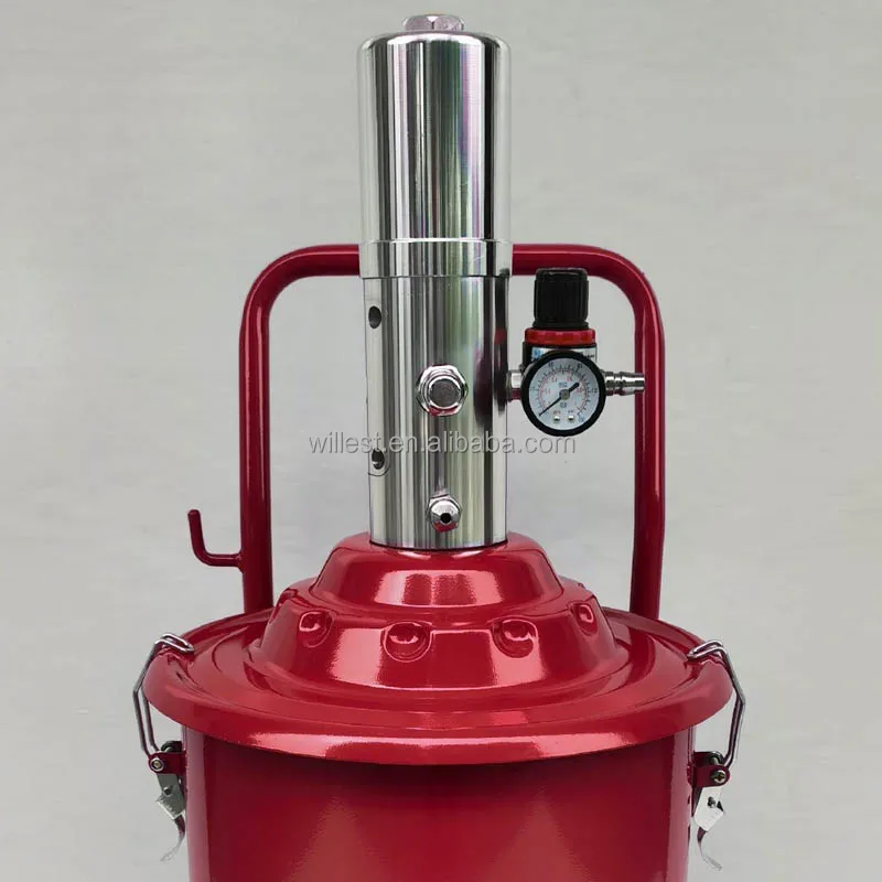 60:1 ultra pneumatic piston barrel pump HUTZ air operated bulk grease dispenser GPT20YAC60L1 mobile 20L bucket lubrication pump