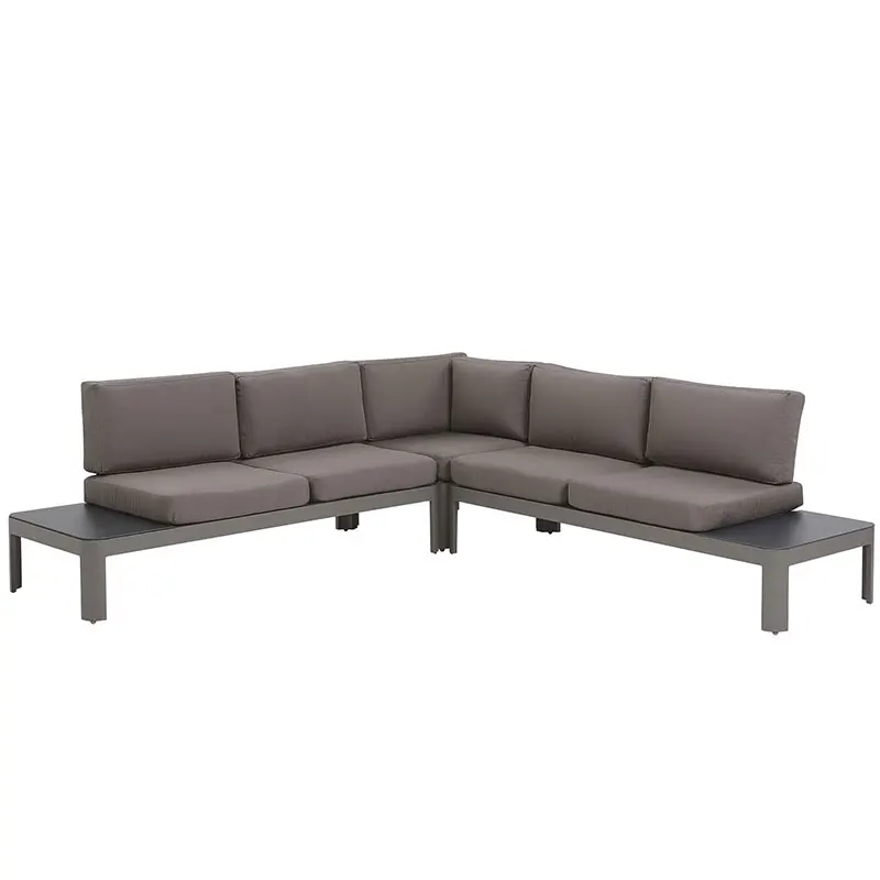 Backyard 5 seater l shape sectional aluminium corner garden sofa furniture