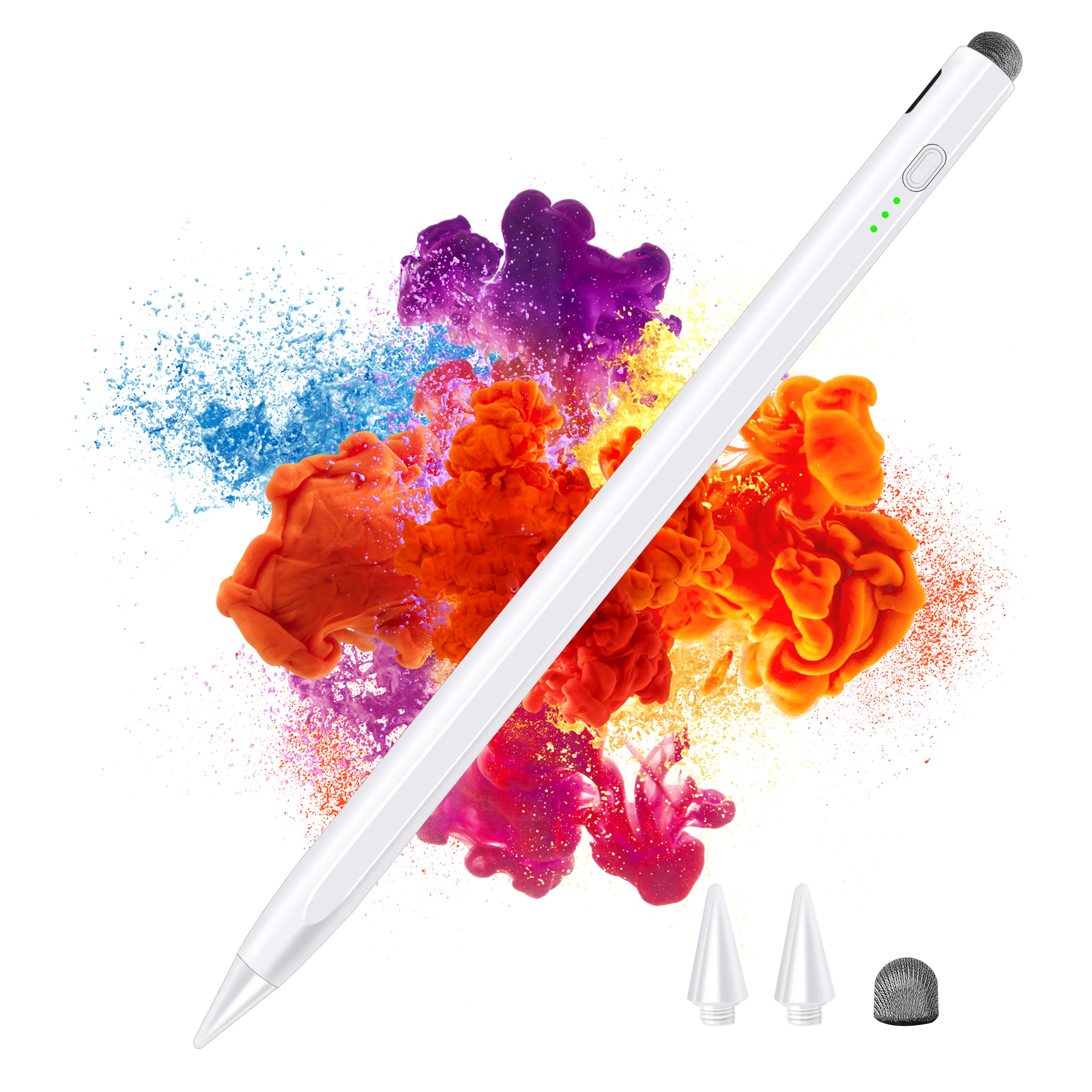 Rechargeable Touch Screen Pen Active Palm Rejection Pen with Tilt Pressure Magnetic Attached Stylus Pencil For Ipad