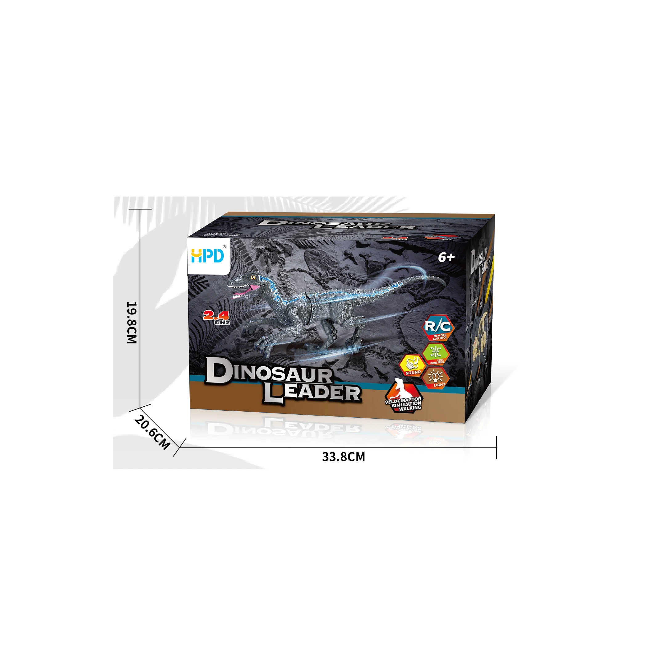 HPD LED Infrared Induction Remote Control Dinosaur Animals Toys Realistic T-Rex Battle Dino Dinosaur Toy with Glowing Eyes