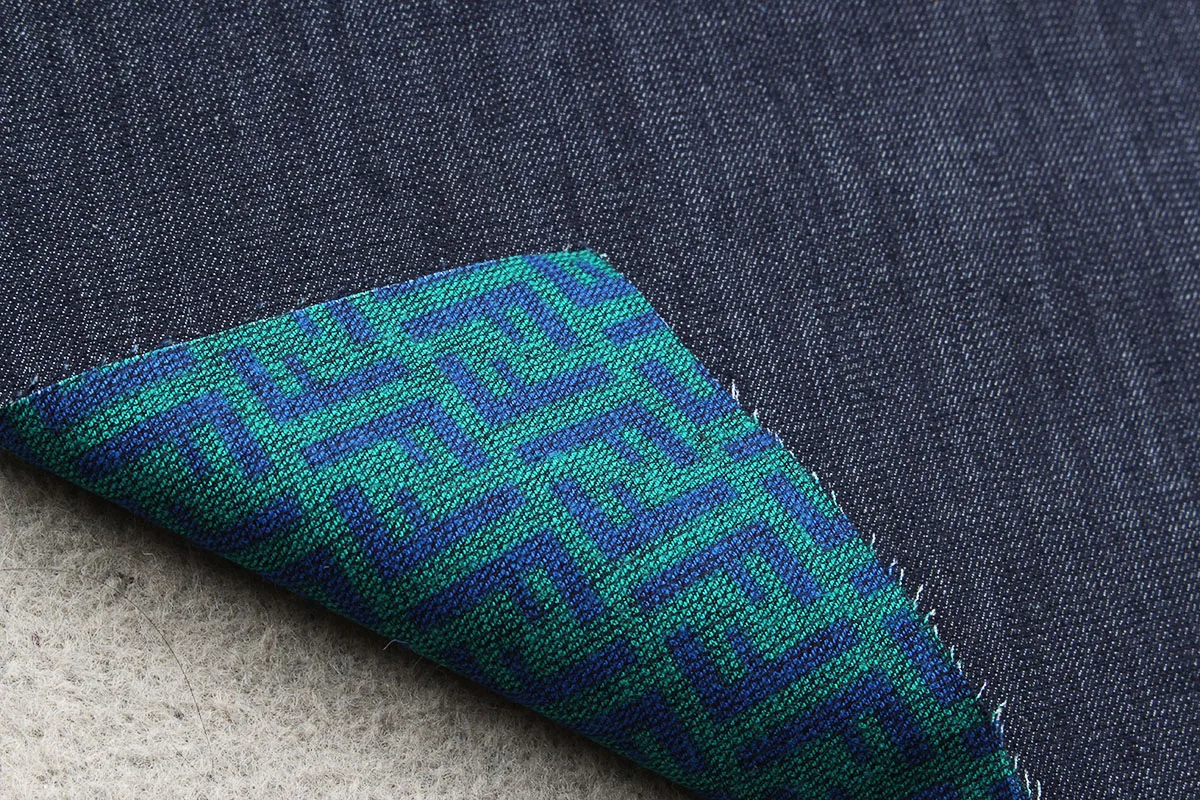 Printing Denim Fabric Customized Print Pattern On Jeans Fabric Face And Back Side