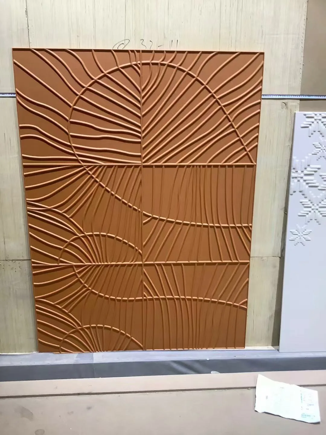 Zhenling Interior Design Leather Diamond Quilting Design wall panel With A Split