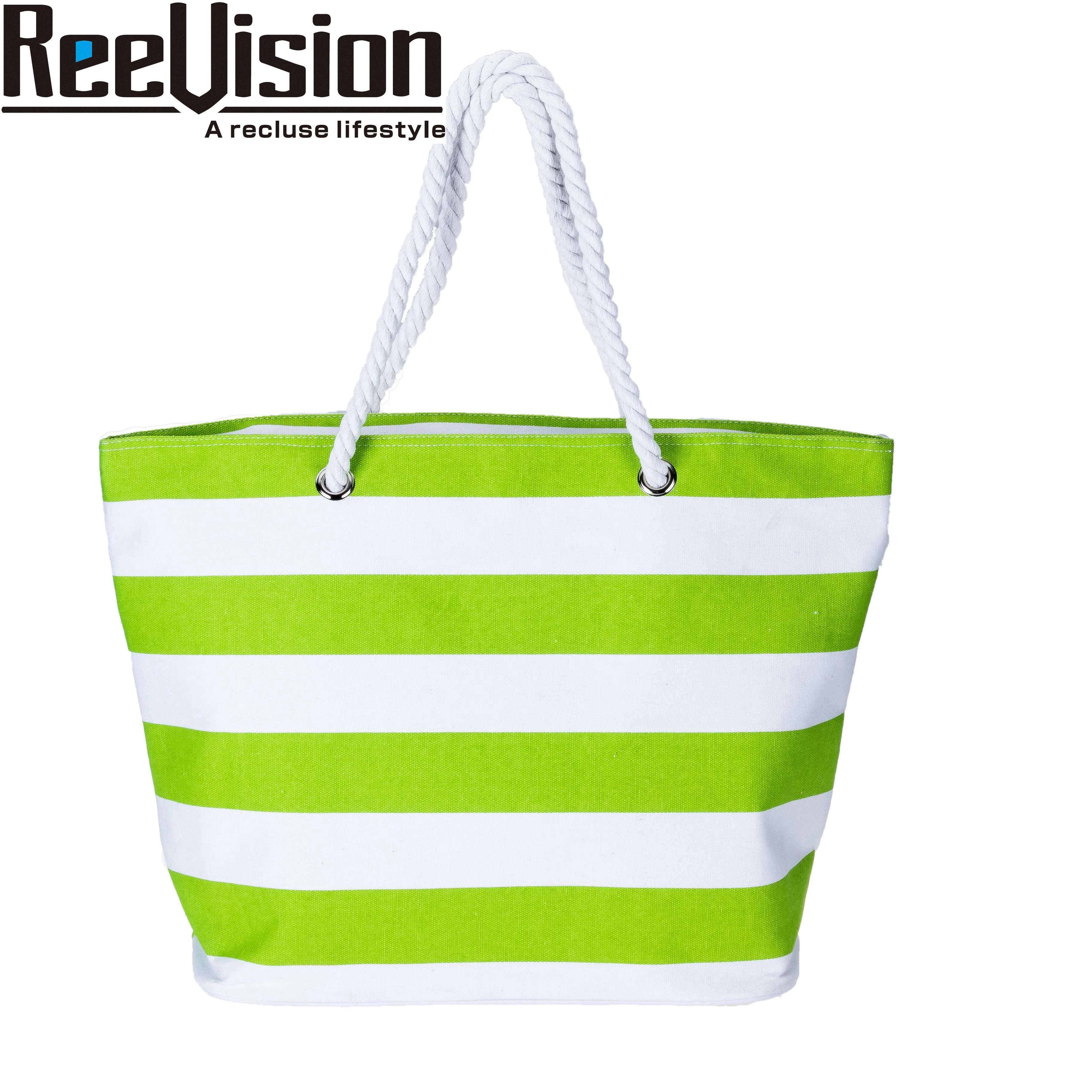 Cotton/linen Like High Quality Cooler Insulated Beach Bag Tote Bag Casual Tote Fashion with Cotton Rope Handle Single Unisex