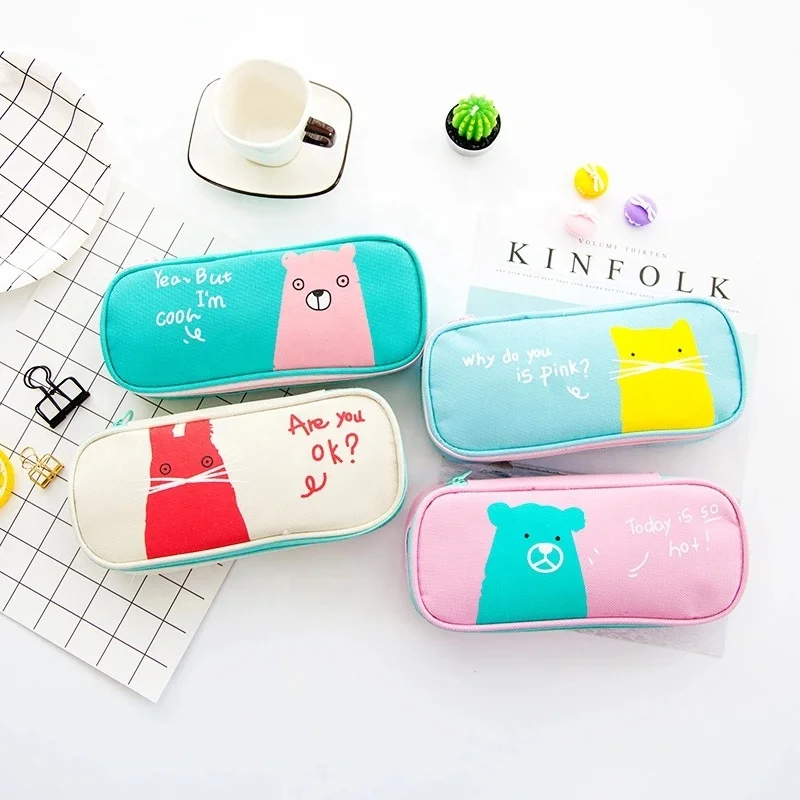 Cute cartoon pen bag Fashion large capacity pencil bag School pencil case for boys and girls