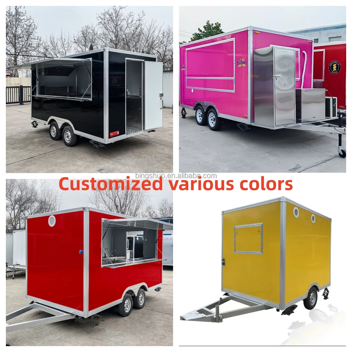 New Type Street Food Trailer for Selling Coffee Van Catering Cart Burgers Fries Ice Cream BBQ Bus Mobile Food Truck