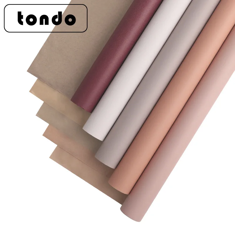 Tondo Custom Double Color Gift Kraft Flower Wrapping Paper Packaging Wrapping flower kraft  Paper