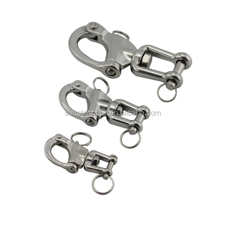Swivel Eye Snap Shackle Quick Release Bail Rigging Sailing Boat Marine Stainless Steel Clip
