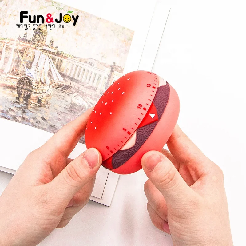 
Cooking Gadgets Cute Cartoon Hamburger Mechanical Timer Reminder Alarm Clock 60 minutes Kitchen Count Down Timer 