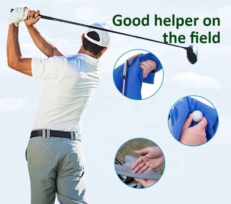 Golf towel Waffle Sporting goods Wipe clubs wipe sweat absorbent Clean towel with hook