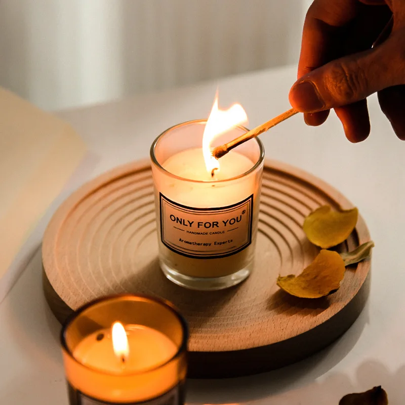 Luxury Aromatic Candles Mini Custom Logo Organic Soy Wax Candle Gift Box Set Packing Wedding Decor Rose Flower Scented Candles