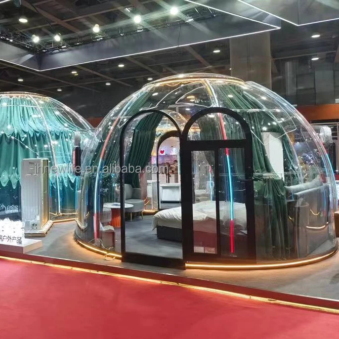 360 degree vision hotel bar club using PC Star hotel geodesic tent house polycarbonate pc