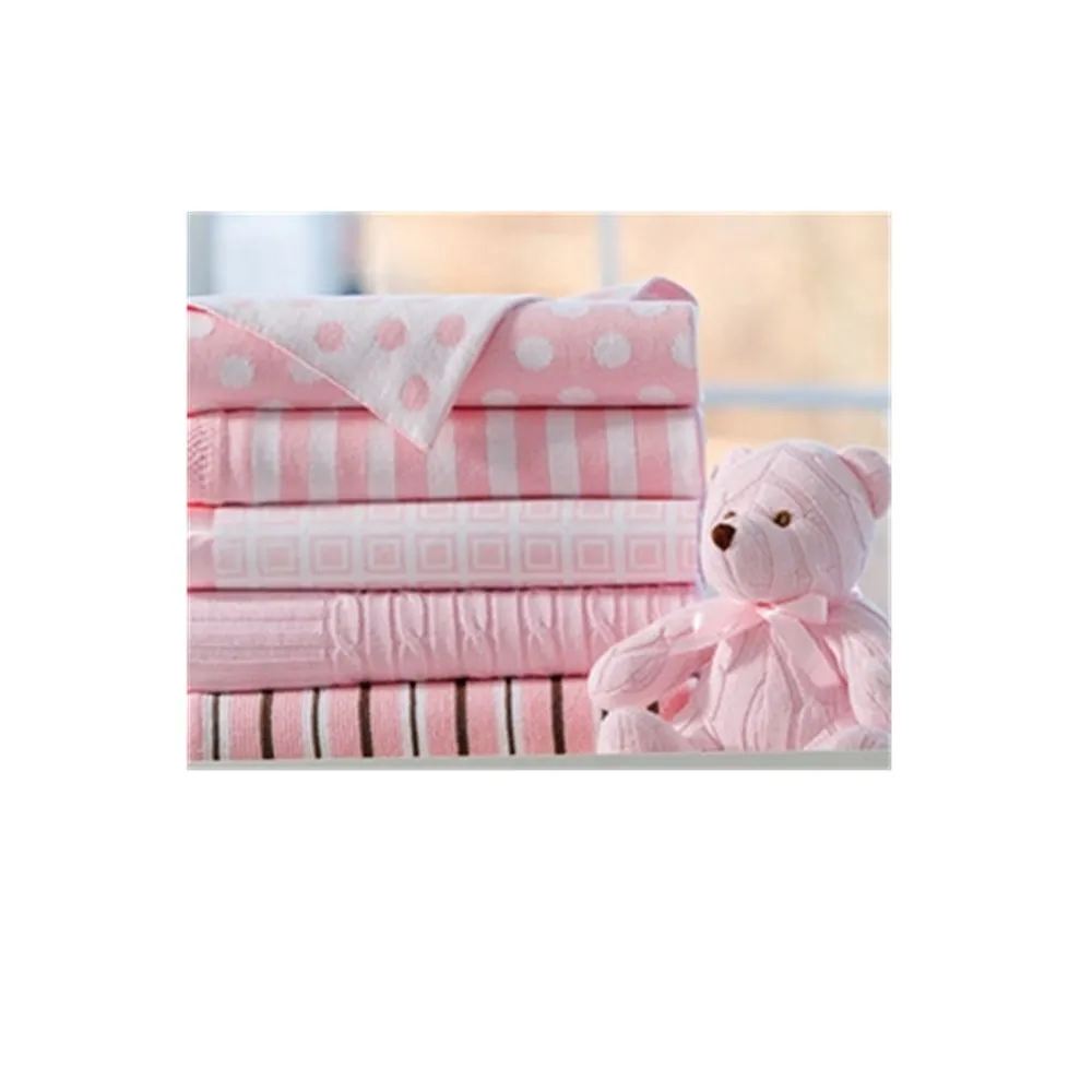 GOTS certificate zero defect 100% organic cotton cable knitted wrap baby throw blanket
