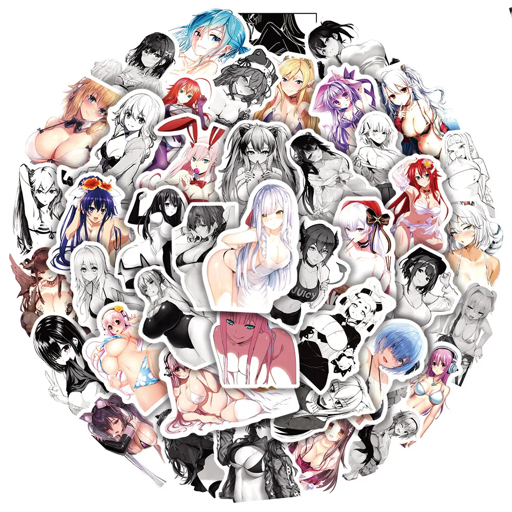 100pcs Anime bikini girl sexy Adult Comic Sticker Toy Suitable For Mobile Laptop Luggage Skateboard Decals 	Laptop Top Sticker
