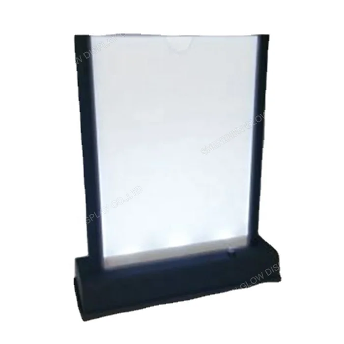5 by 7 inches Double Side Menus Rechargeable LED Table Tent Menu Holder with Service Calling Light