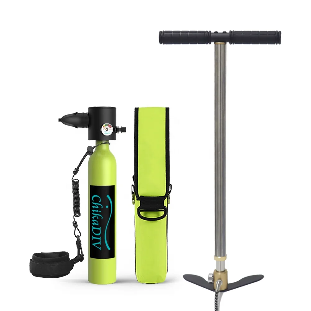Chikadiv Mini C300 Bring a pump set Swimming Snorkel Diving Package Dive Kit New Technology Pool Equipment Scuba Tank