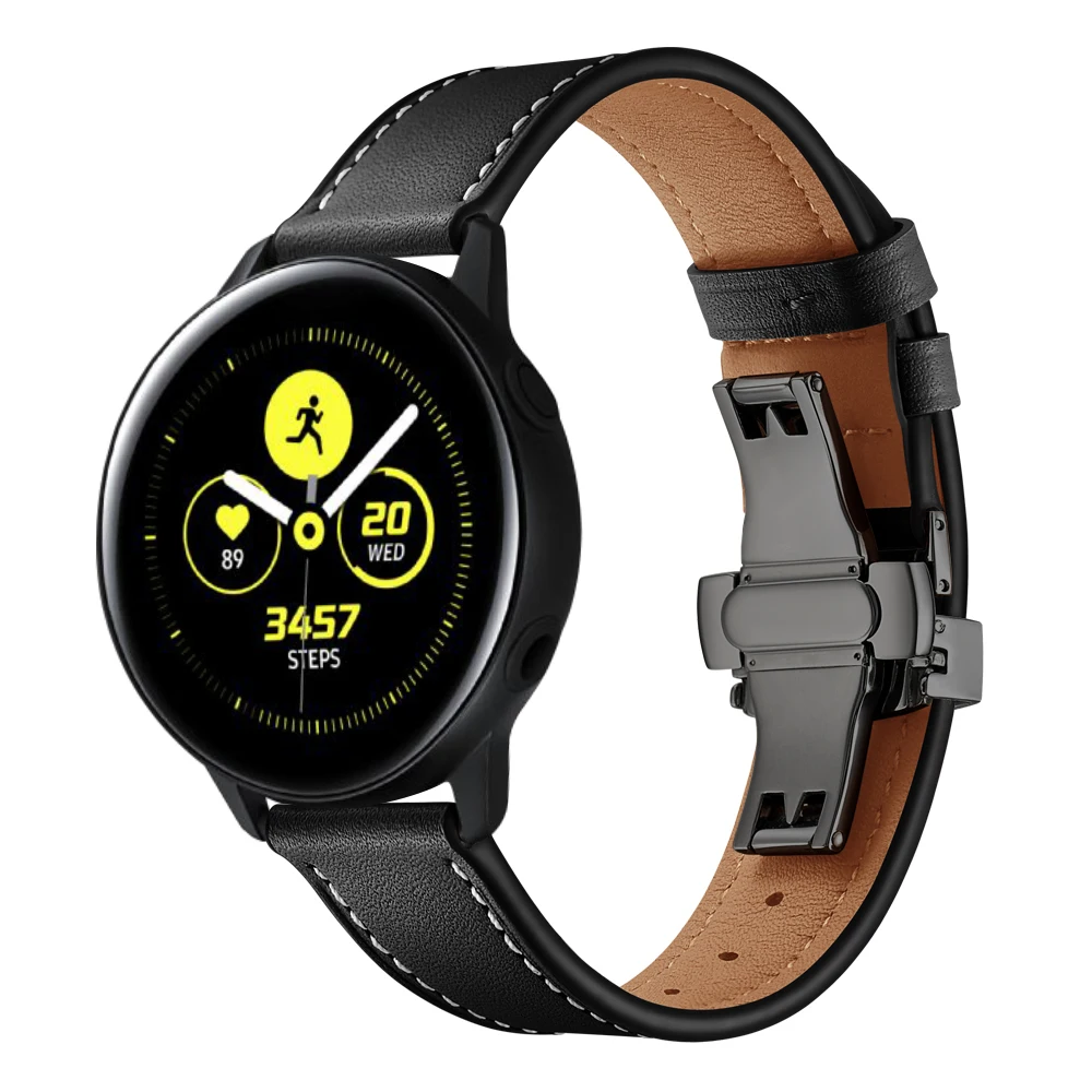 
Smart Galaxy Watch Bands 44mm For Samsung Active 2 Band Watchband Ajustable Black Strap Buckle 40mm 