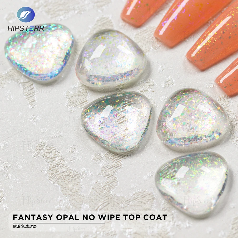 OEM Private Label Free Sample High Shine 10ml Fantasy Opal No Wipe Top Coat Gel Polish Customize