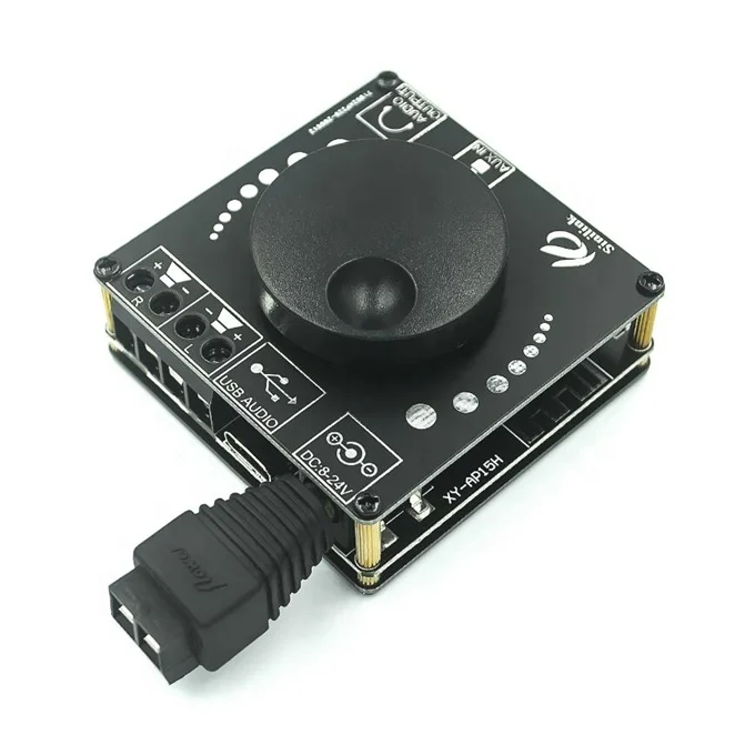 Blue tooth 5.0 20WX2 Stereo Power Digital Amplifier Board Module AMP Amplificador Home Theater 12V 24V 3.5mm AUX USB XY-AP15H