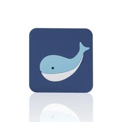 Factory price soft rubber cute animal soft  pvc coasters