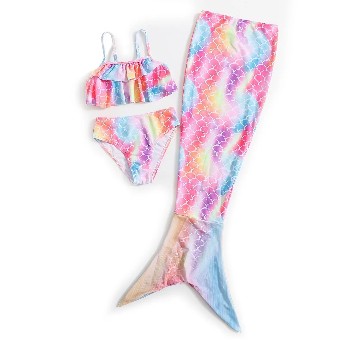 High quality 90-130 size In Stock Toddler Girls Kids Bikini Swimsuit Mermaid Tail Girls Swimwear