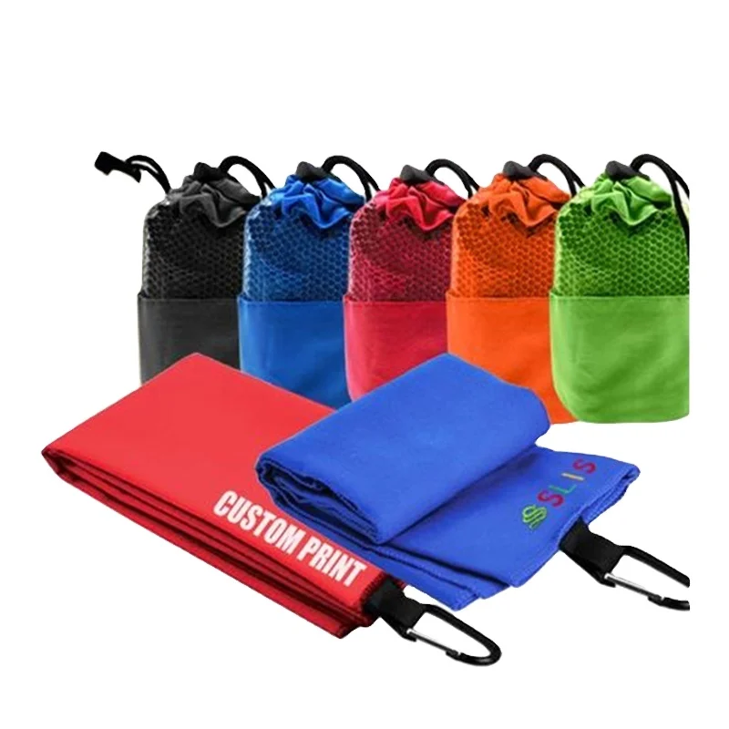 Custom Embroidery Microfibre Sports Towel  Bag Microfiber Gym Towel