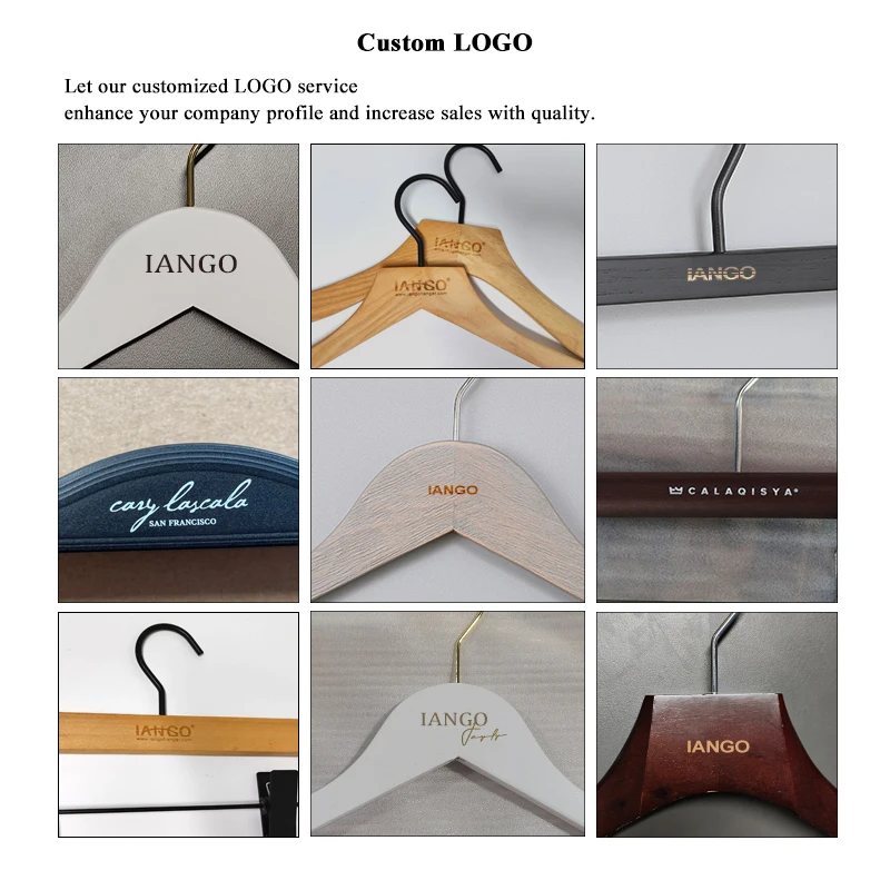 Customize heavy duty wider shoulder wooden suit hangers clothing hotel luxury wooden coat hanger with pants bar