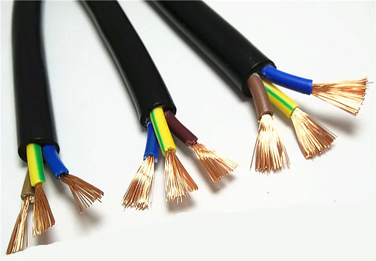 RVV 3 Core 1.0mm2 1.5mm 2.5mm 4mm 6mm  PVC insulated flexible electrical power cables and wires