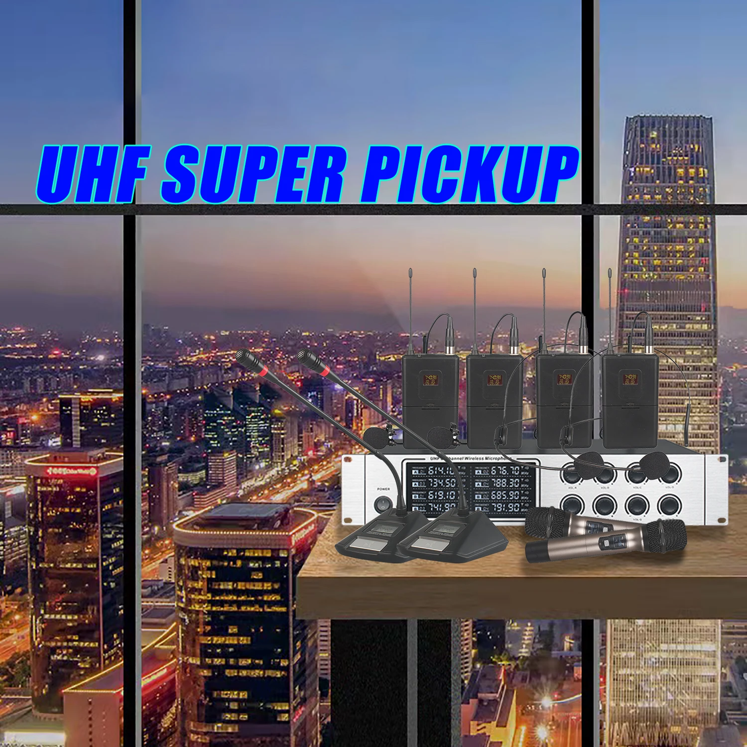 GAW-U8804 Professional UHF Wireless Microphone Digital Conference System KTV Singing Stage Sound