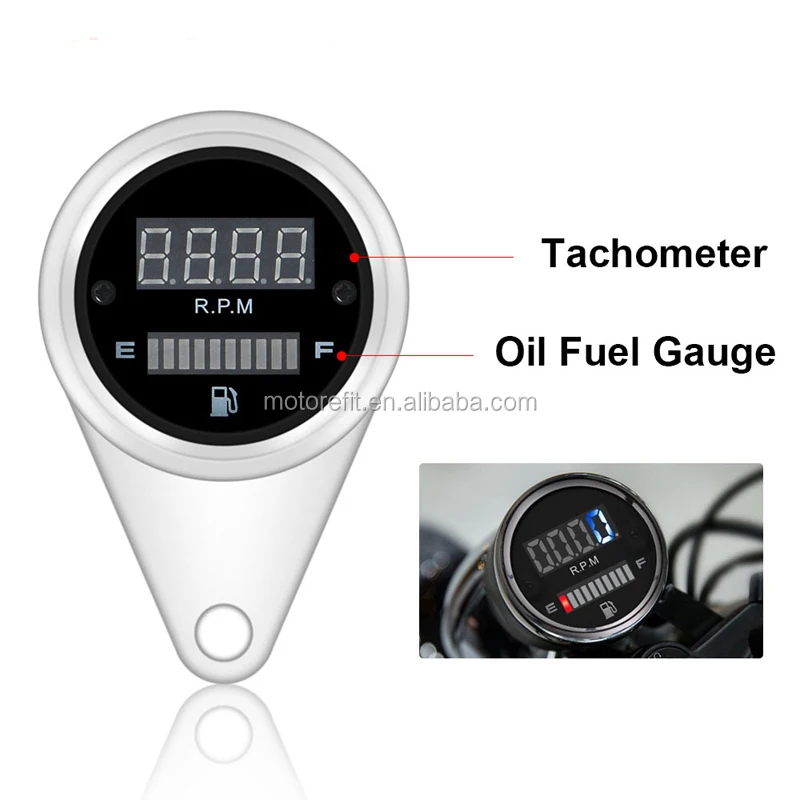 RTS 12 V motorcycle tachometer Meter LED Backlight LCD motorcycle Speedometer digital level gauge oil 12RPM