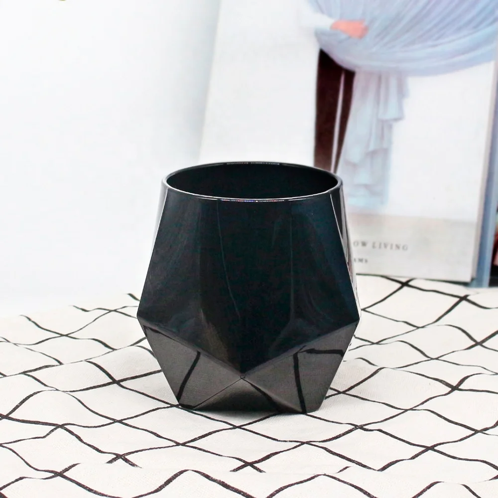 FEGNJUN hexagonal speckle design unique new style gold white electroplated gold candles jars for candles with gold rim