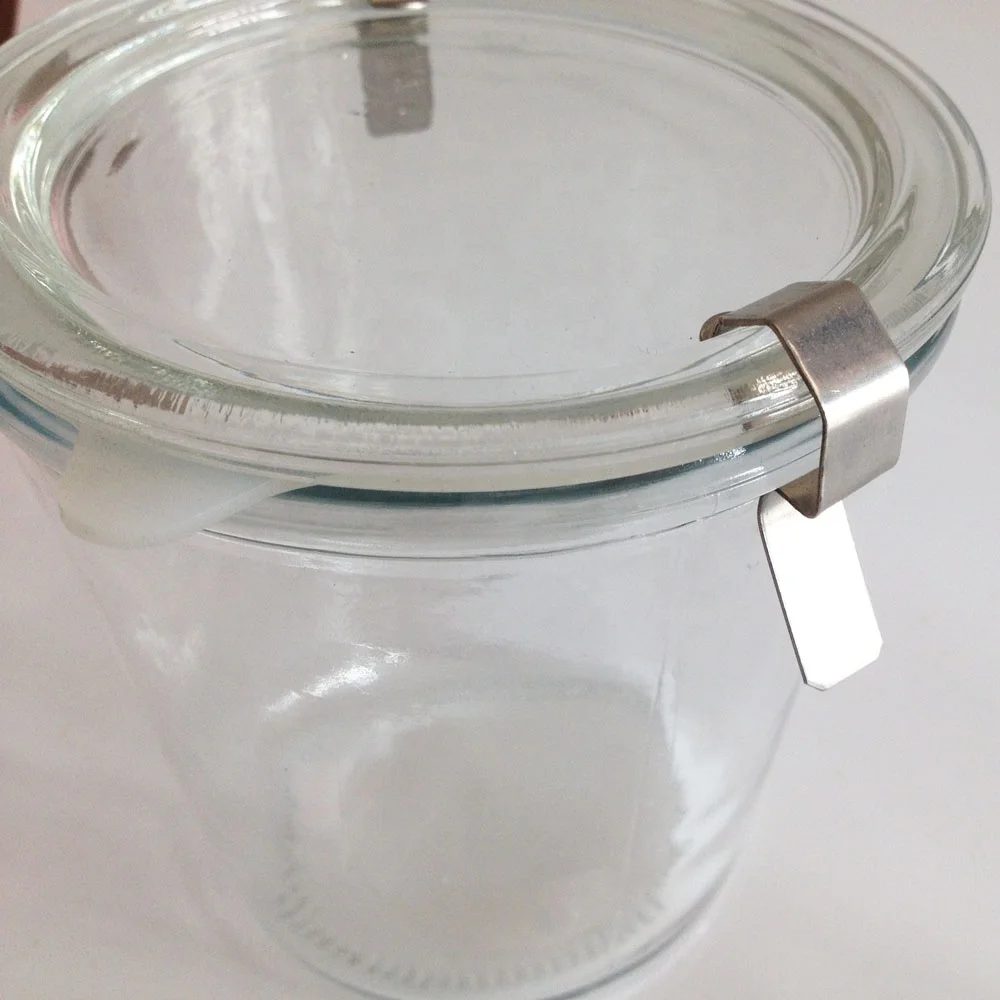 125ml 250ml 540ml lock lid glass jars with sealed silicone rubber gasket ring