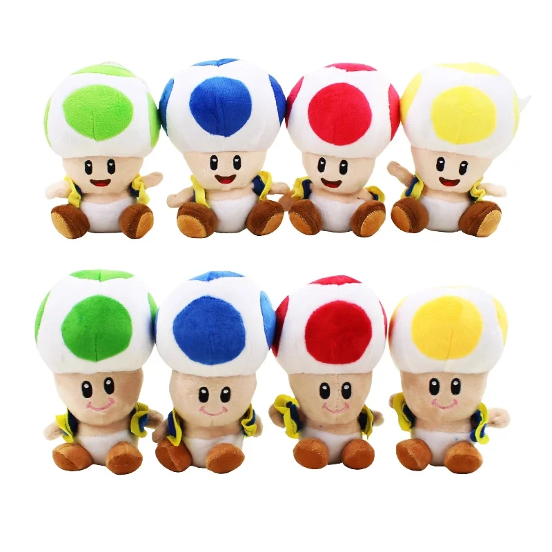Wholesale 4-inch Super Mario Bros plush mushroom Toad plush toy grab doll for kids gift